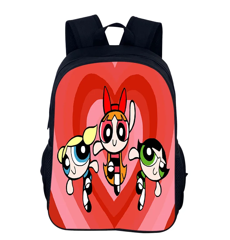 Kawaii The Powerpuff Girls Printed Canvas Backpack