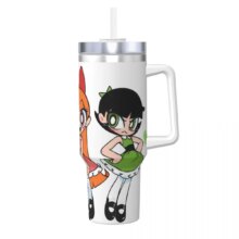 Kawaii The Powerpuff Girls Buttercup Stainless Water Bottle With Straw Kawaii The Powerpuff Girls Buttercup Stainless Water Bottle With Straw