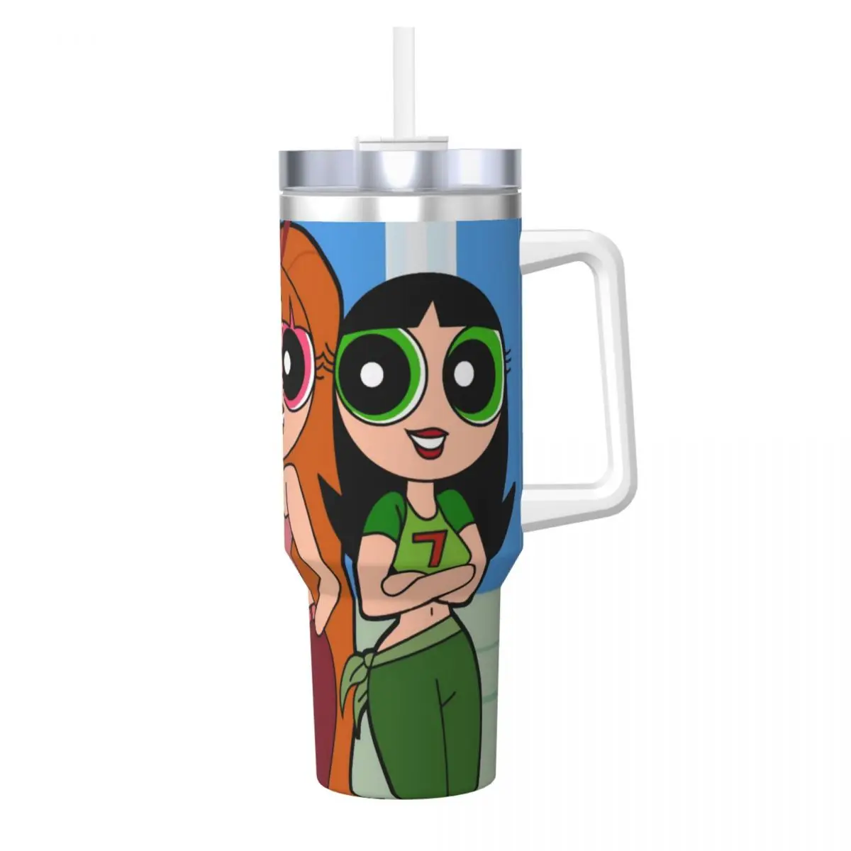 The Powerpuff Girls Buttercup Stainless Steel Kawaii Water Bottle With Straw The Powerpuff Girls Buttercup Stainless Steel Kawaii Water Bottle With Straw