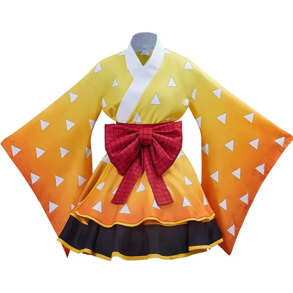 Anime Demon Slayer Zenitsu Agatsuma Kawaii Cosplay Costume