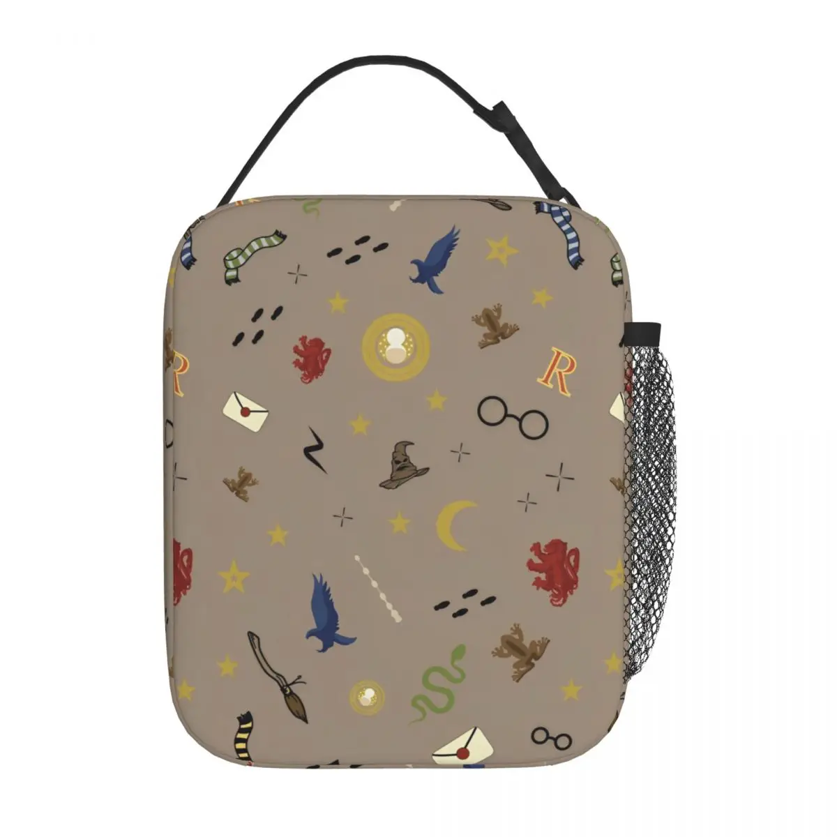 Kawaii Harry Potter Hallows Pattern Insulated Lunch Bag