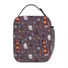Kawaii Harry Potter Halloween Pattern Insulated Lunch Bag Kawaii Harry Potter Halloween Pattern Insulated Lunch Bag