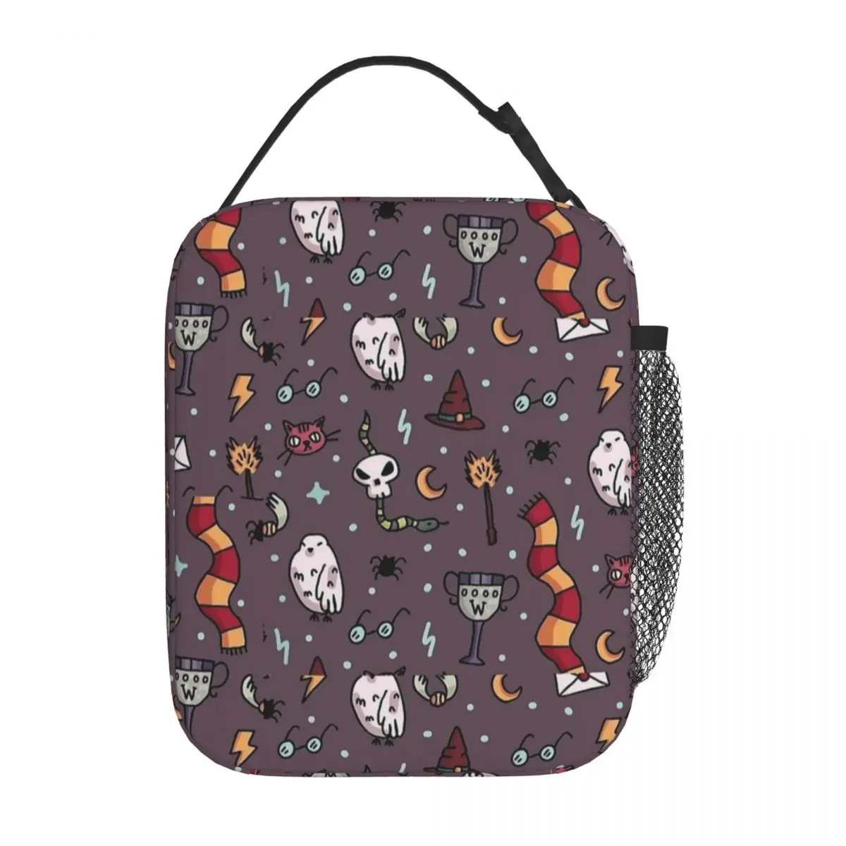 Kawaii Harry Potter Halloween Pattern Insulated Lunch Bag