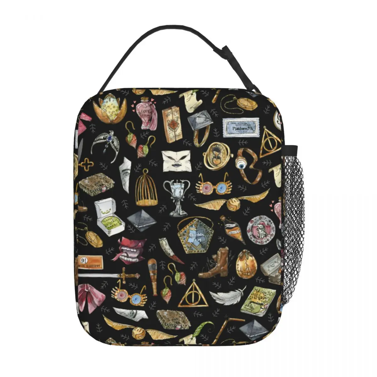 Kawaii Harry Potter Pattern Insulated Lunch Bag