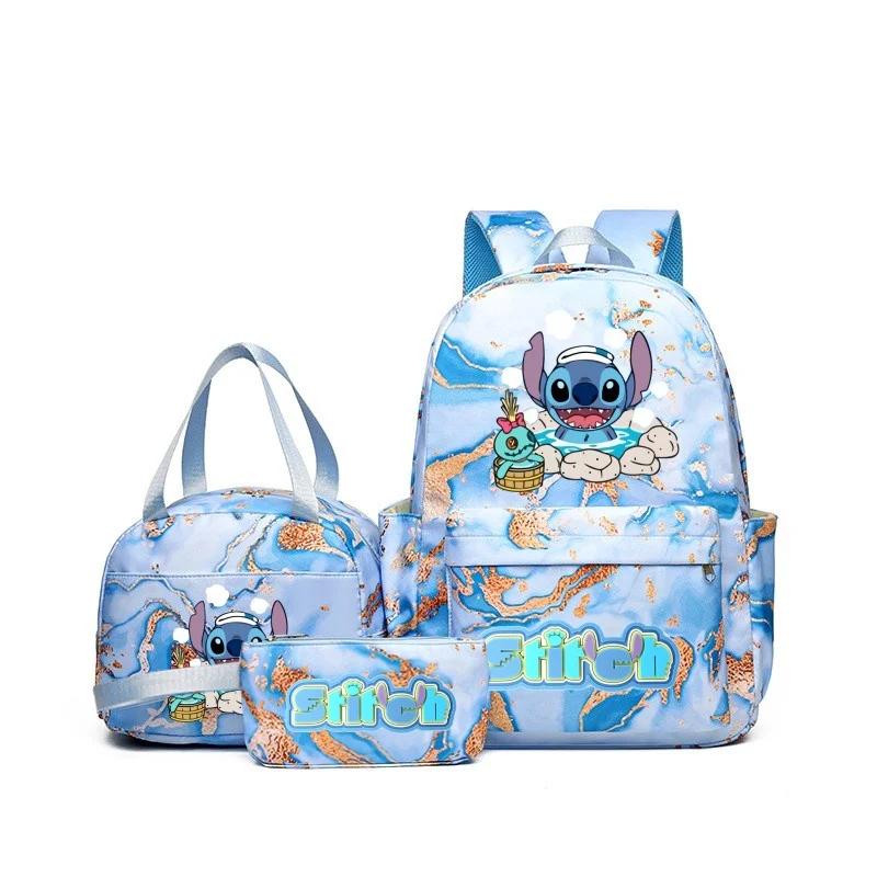 3Pcs/Set Stitch Kawaii Printed Backpack