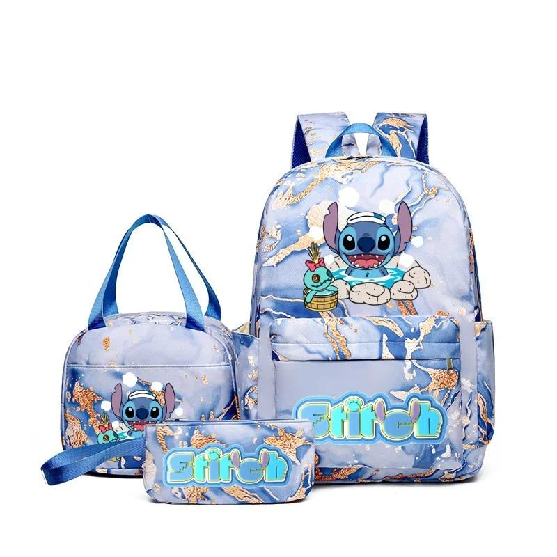 3Pcs/Set Stitch Kawaii Printed Backpack