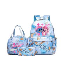 3Pcs/Set Stitch Printed Kawaii Backpack For Student 3Pcs/Set Stitch Printed Kawaii Backpack For Student