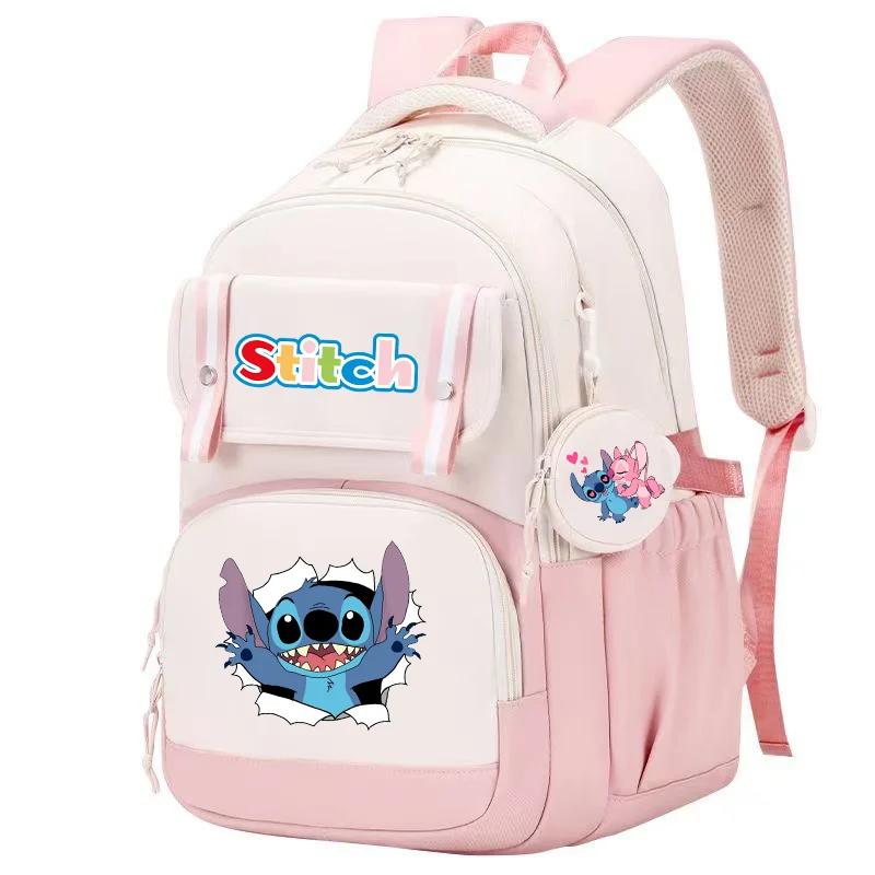 Kawaii Stitch And Angel Student School Backpack