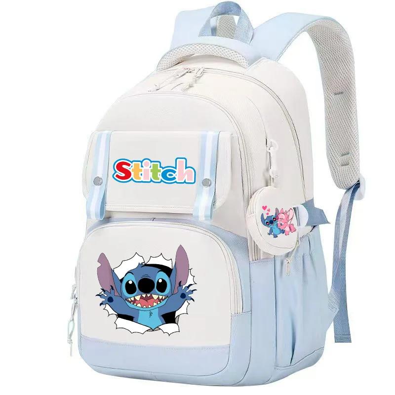 Kawaii Stitch And Angel Student School Backpack