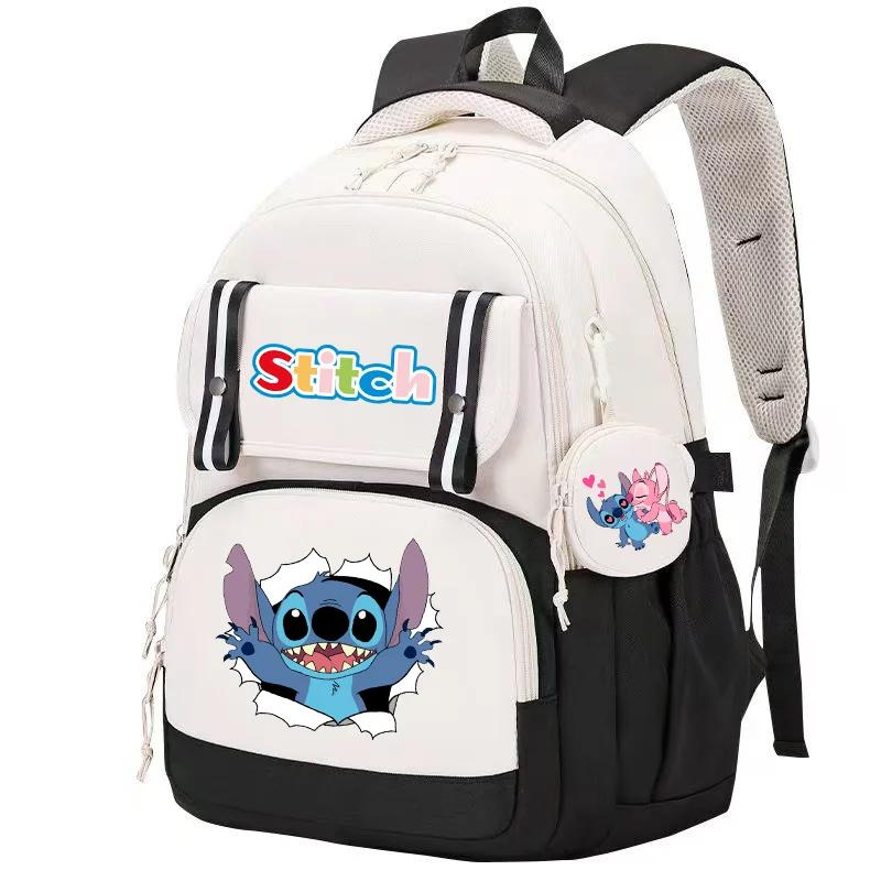 Kawaii Stitch And Angel Student School Backpack