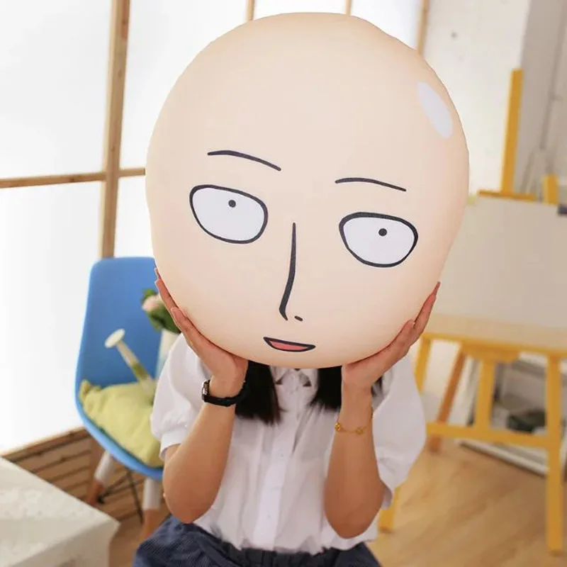 Anime The Strongest Bald Saitama Plush Pillow Doll
