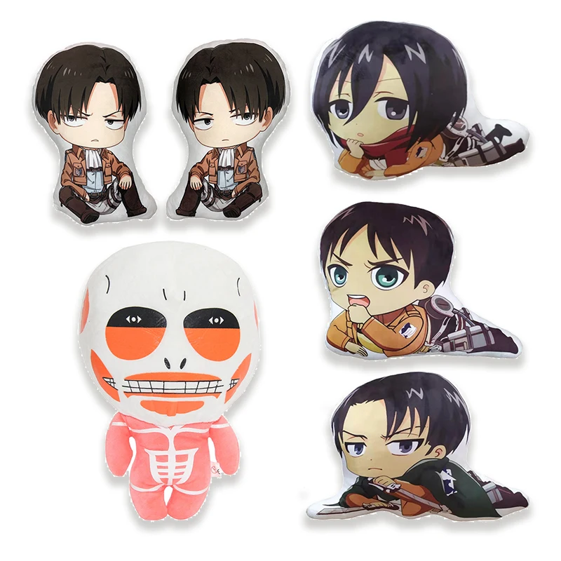 Anime Attack On Titan Eren Mikasa Levi Ackerman Colossal Stuffed Pillow Toy