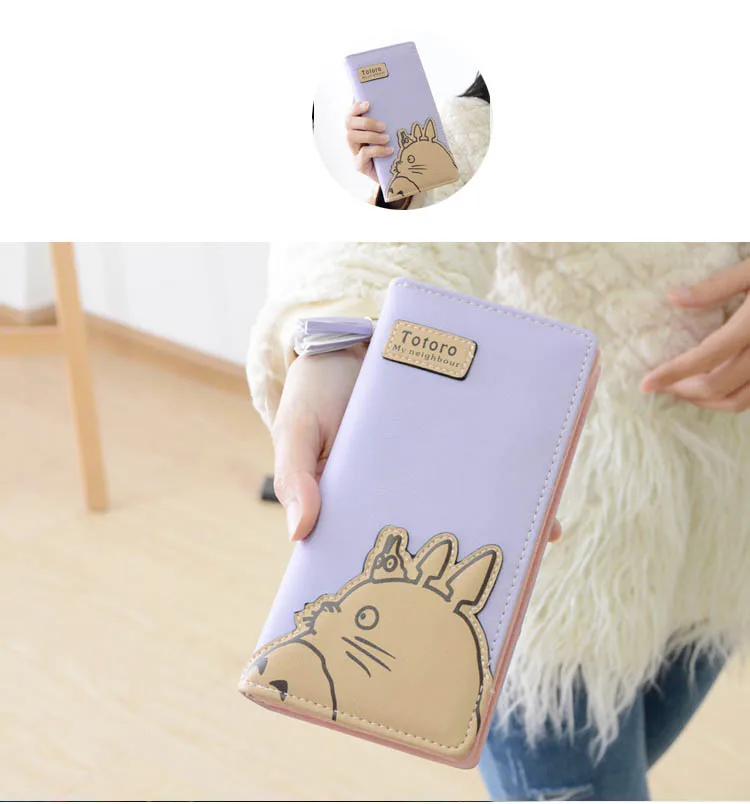 Cartoon My Neighbor Totoro Pattern Long Zipper Purse