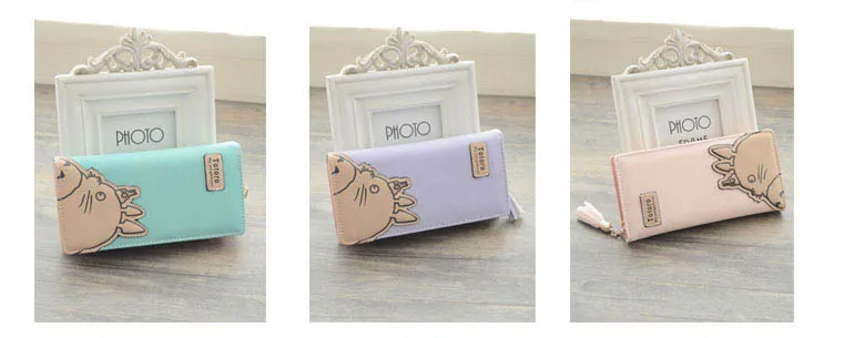 Cartoon My Neighbor Totoro Pattern Long Zipper Purse