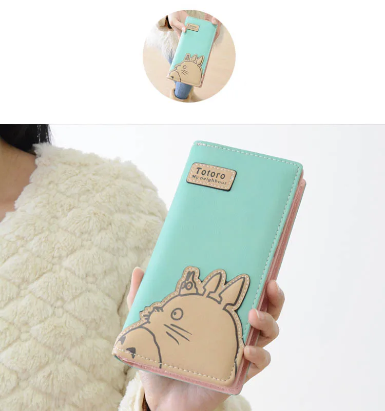 Cartoon My Neighbor Totoro Pattern Long Zipper Purse