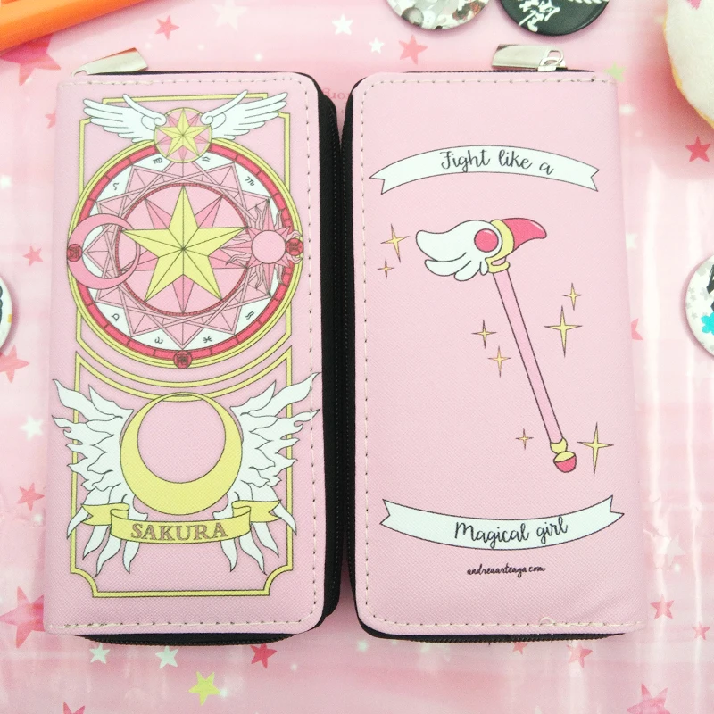 Anime Cardcaptor Sakura Kinomoto Long Leather Wallet Anime Cardcaptor Sakura Kinomoto Long Leather Wallet