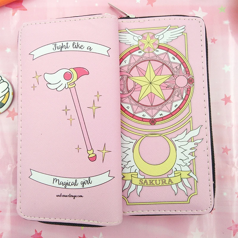 Anime Cardcaptor Sakura Kinomoto Long Leather Wallet Anime Cardcaptor Sakura Kinomoto Long Leather Wallet