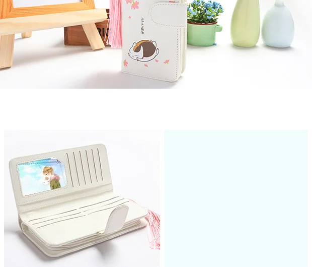 Anime Natsume Yuujinchou Zipper Long Purse For Female