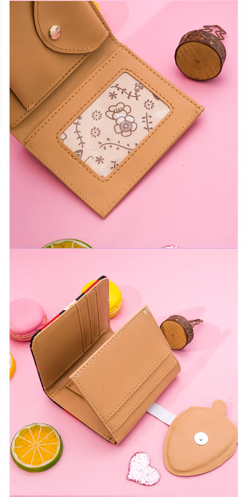 Kawaii Strawberry Prints Casual Wallet For Women