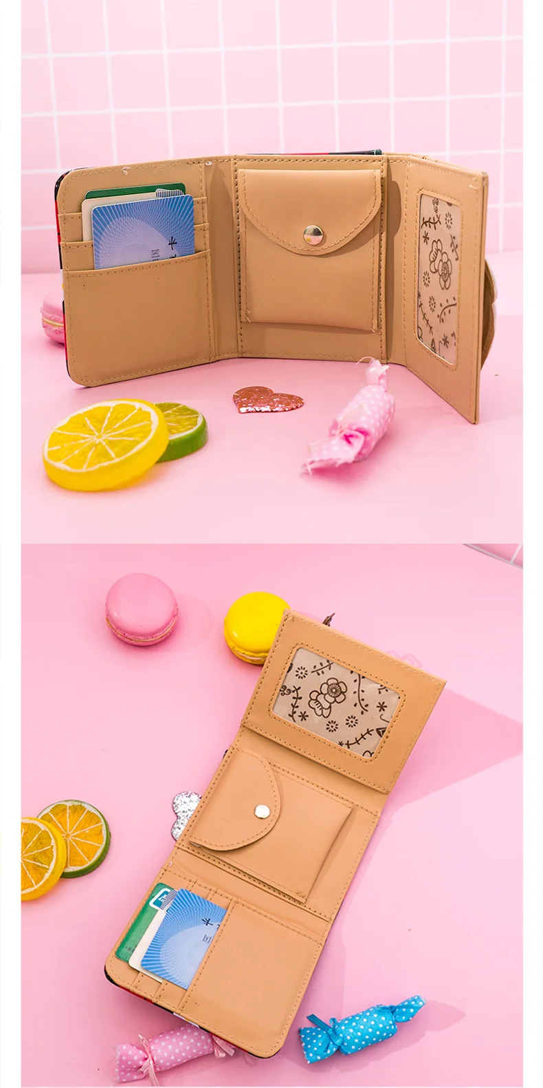 Kawaii Strawberry Prints Casual Wallet For Women