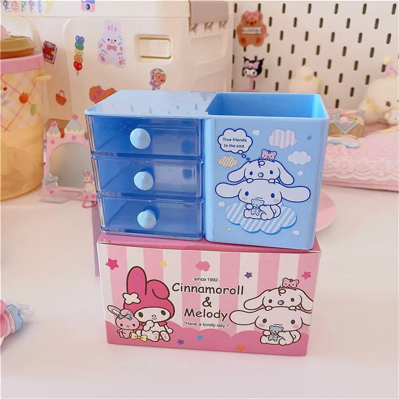 Kawaii My Melody Cinnamoroll Kuromi Prints Desktop Pen Holder Make Up Box Organizer Kawaii My Melody Cinnamoroll Kuromi Prints Desktop Pen Holder Make Up Box Organizer