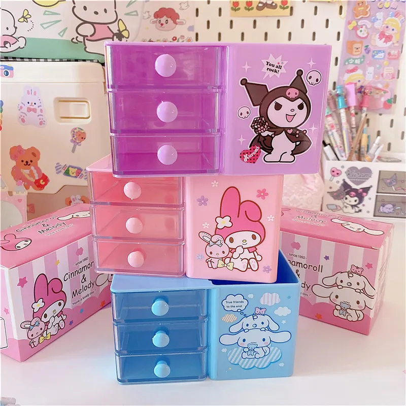 Kawaii My Melody Cinnamoroll Kuromi Prints Desktop Pen Holder Make Up Box Organizer Kawaii My Melody Cinnamoroll Kuromi Prints Desktop Pen Holder Make Up Box Organizer