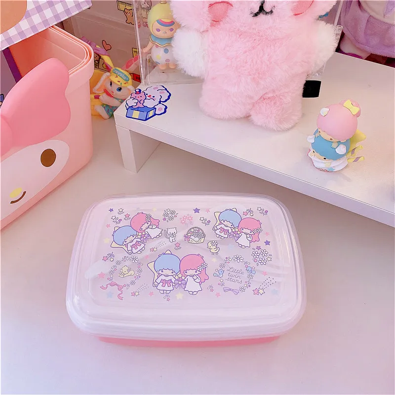 Cartoon Little Twin Stars My Melody Hello Kitty Prints Food Container Lunch Box With Compartment