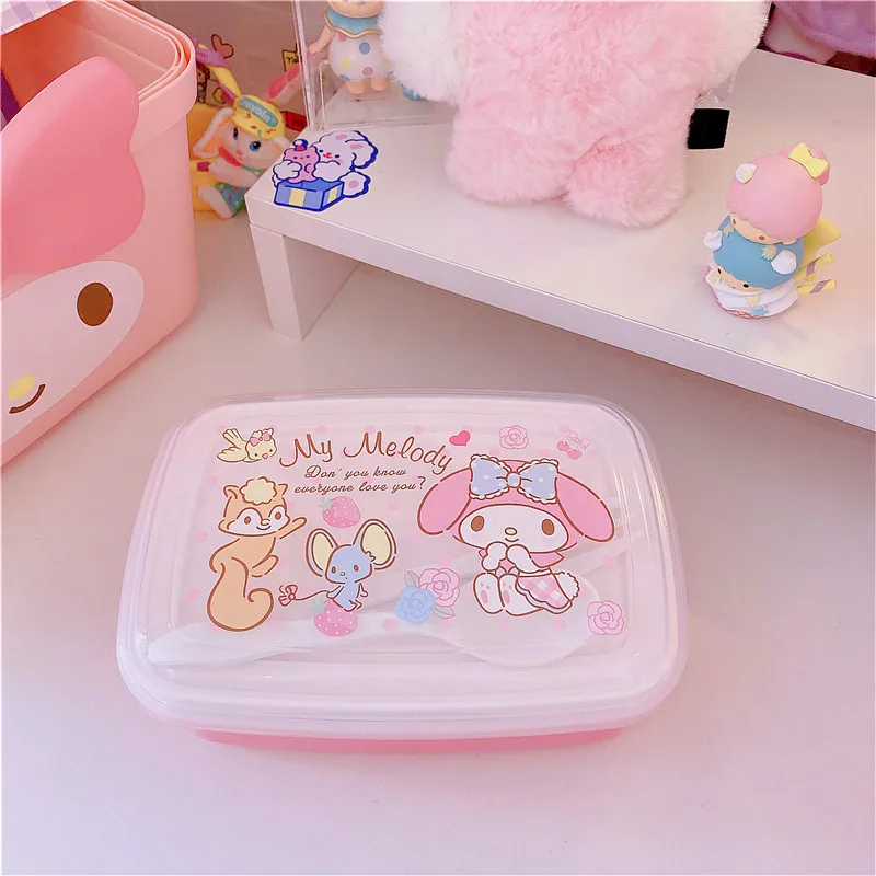 Cartoon Little Twin Stars My Melody Hello Kitty Prints Food Container Lunch Box With Compartment