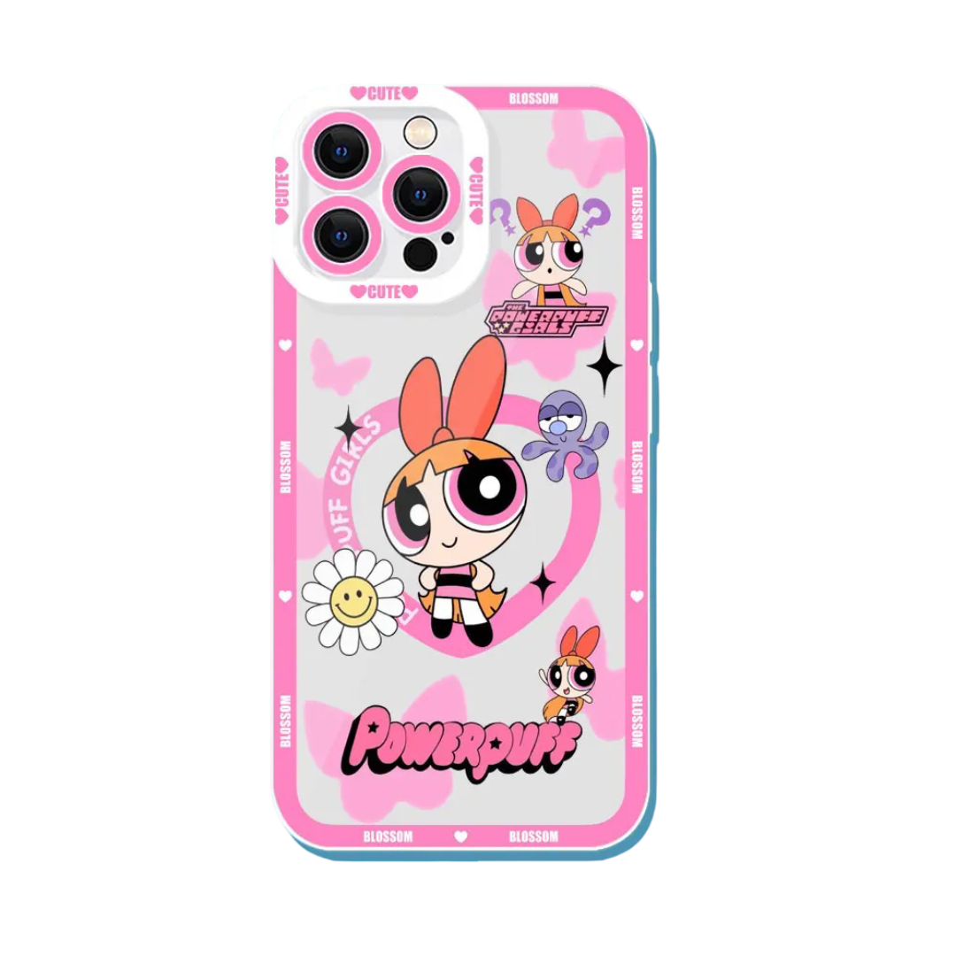 The Powerpuff Girls Kawaii Blossom Transparent Phone Case For iPhone