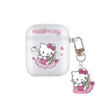 Cartoon Kawaii Sanrio Hello Kitty Apple AirPod Case With Keychain Cartoon Kawaii Sanrio Hello Kitty Apple AirPod Case With Keychain