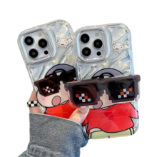Shin Chan Kawaii iPhone Case With Glass Holder Shin Chan Kawaii iPhone Case With Glass Holder
