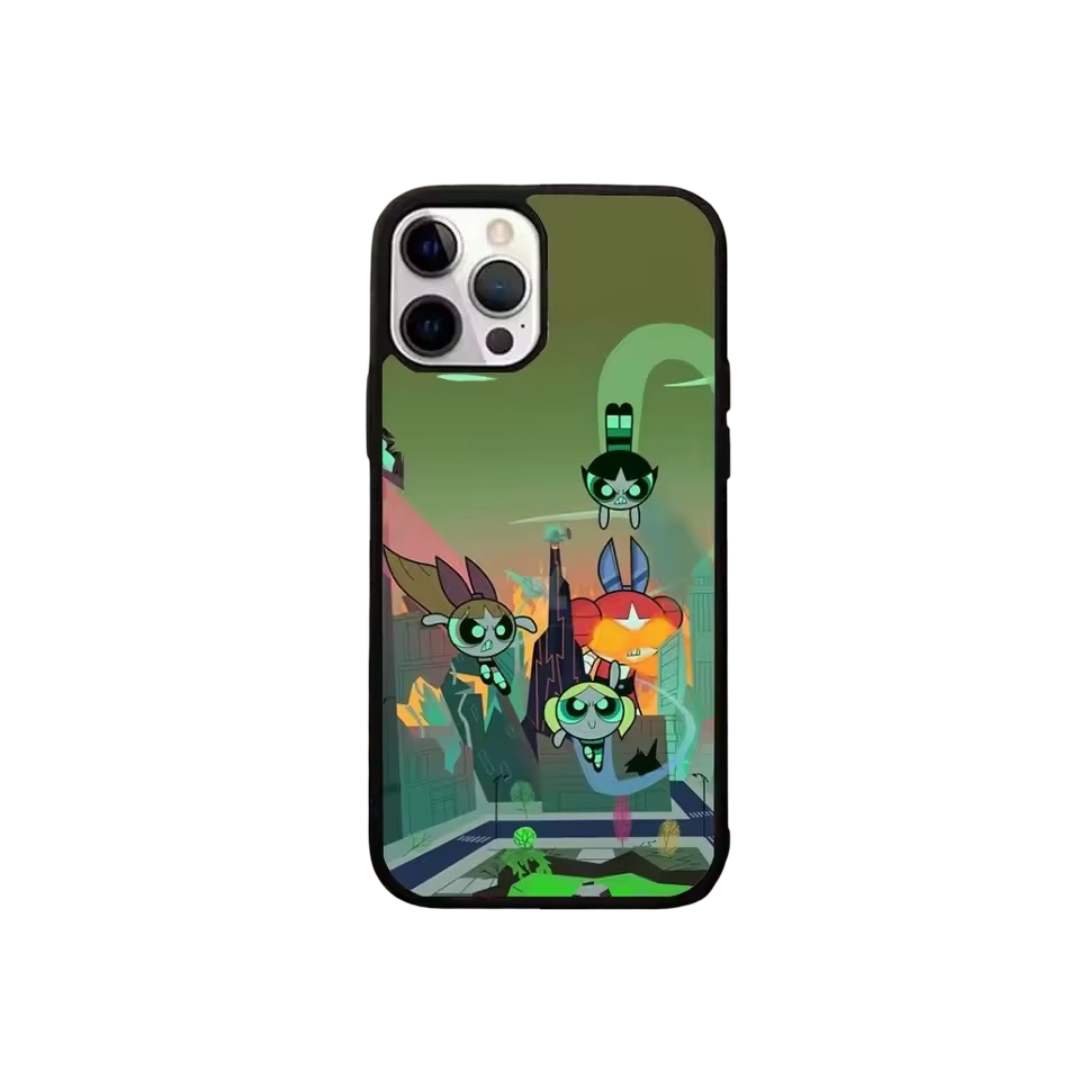 The Powerpuff Girls Kawaii Magnetic Wireless Charger Phone Cover For iPhone