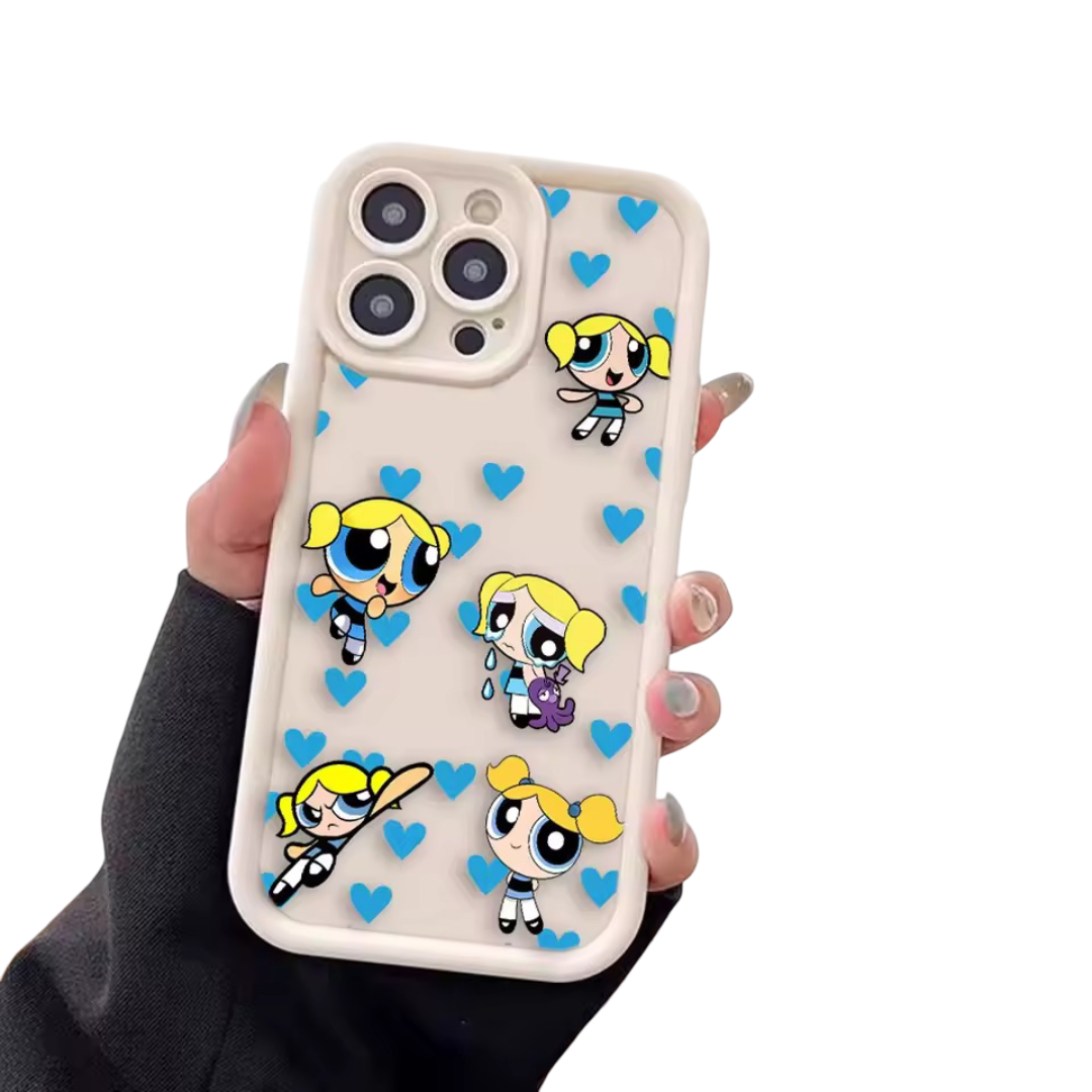 Kawaii The Powerpuff Girls Bubbles Silicone Phone Case For iPhone