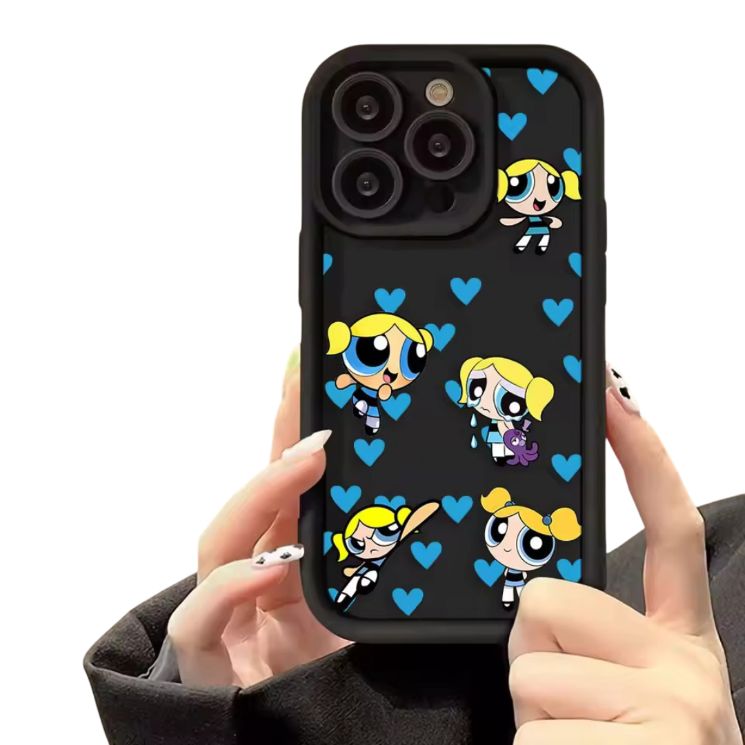 Kawaii The Powerpuff Girls Bubbles Silicone Phone Case For iPhone