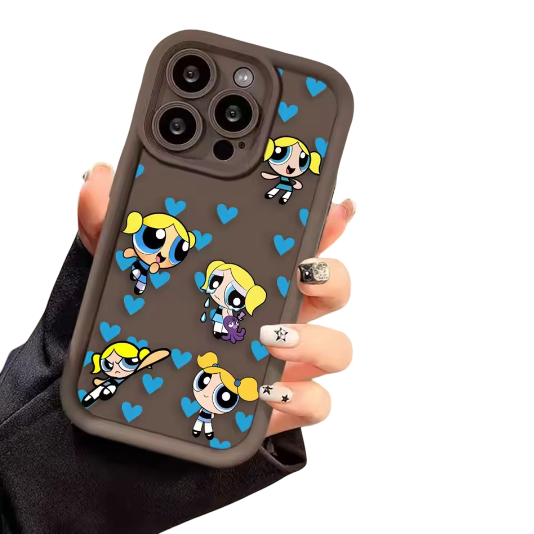 Kawaii The Powerpuff Girls Bubbles Silicone Phone Case For iPhone