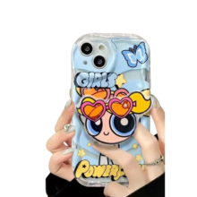 Kawaii The Powerpuff Girls Bubbles Phone Case With Holder Stand For iPhone Kawaii The Powerpuff Girls Bubbles Phone Case With Holder Stand For iPhone