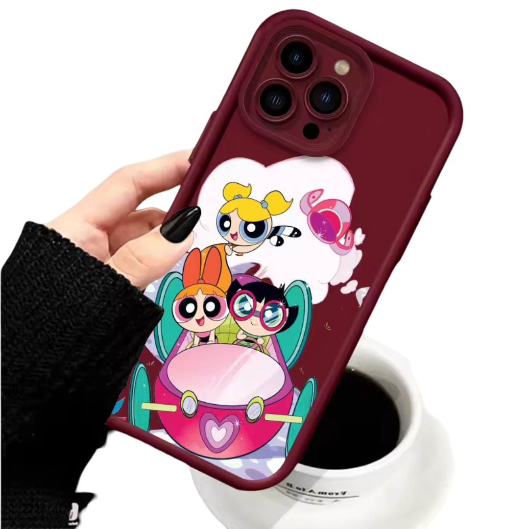 Kawaii Anime The Powerpuff Girls Eye Ladder Soft Phone Cover For Apple iPhone