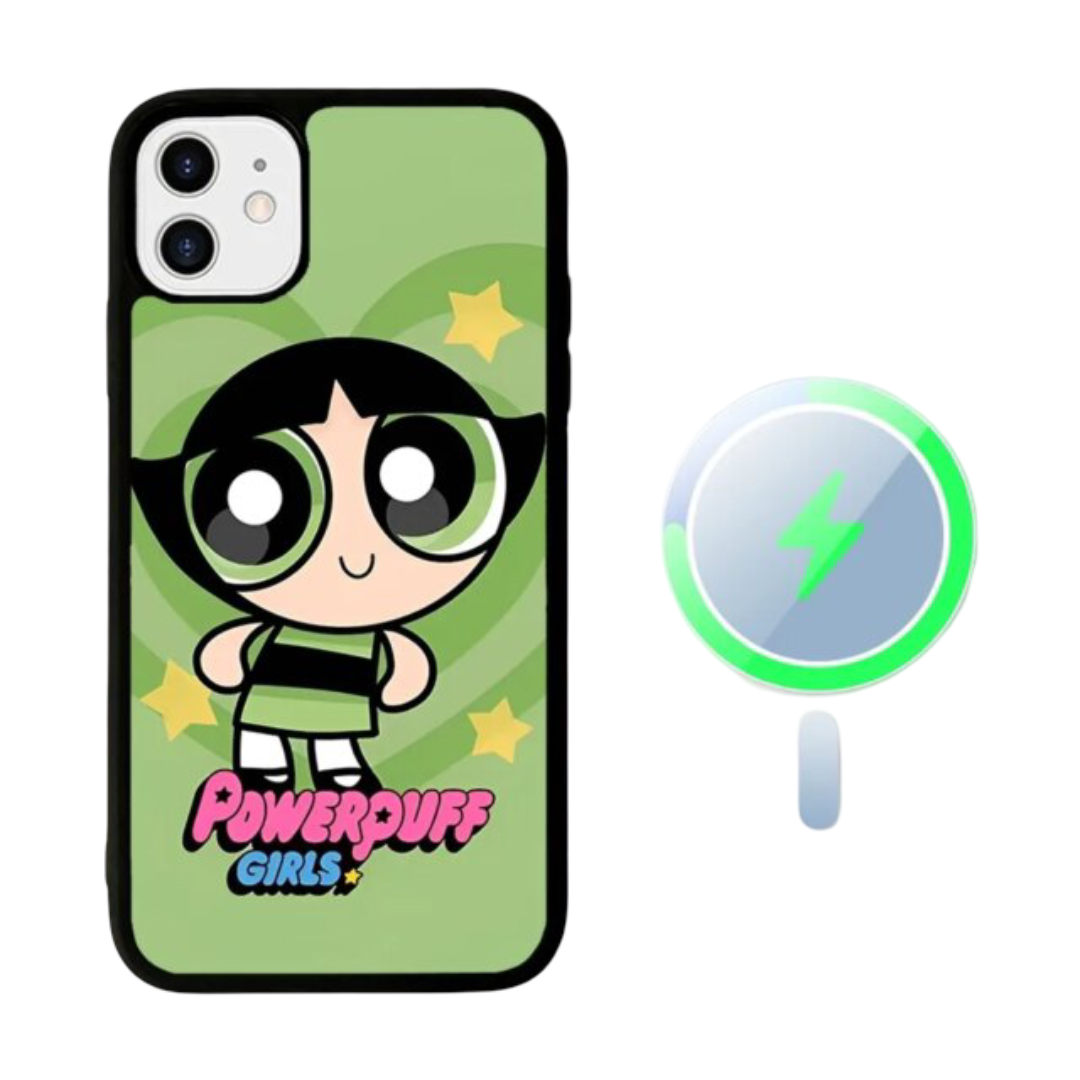 The Powerpuff Girls Kawaii Buttercup Magnetic Wireless Charge Mobile Cover For iPhone