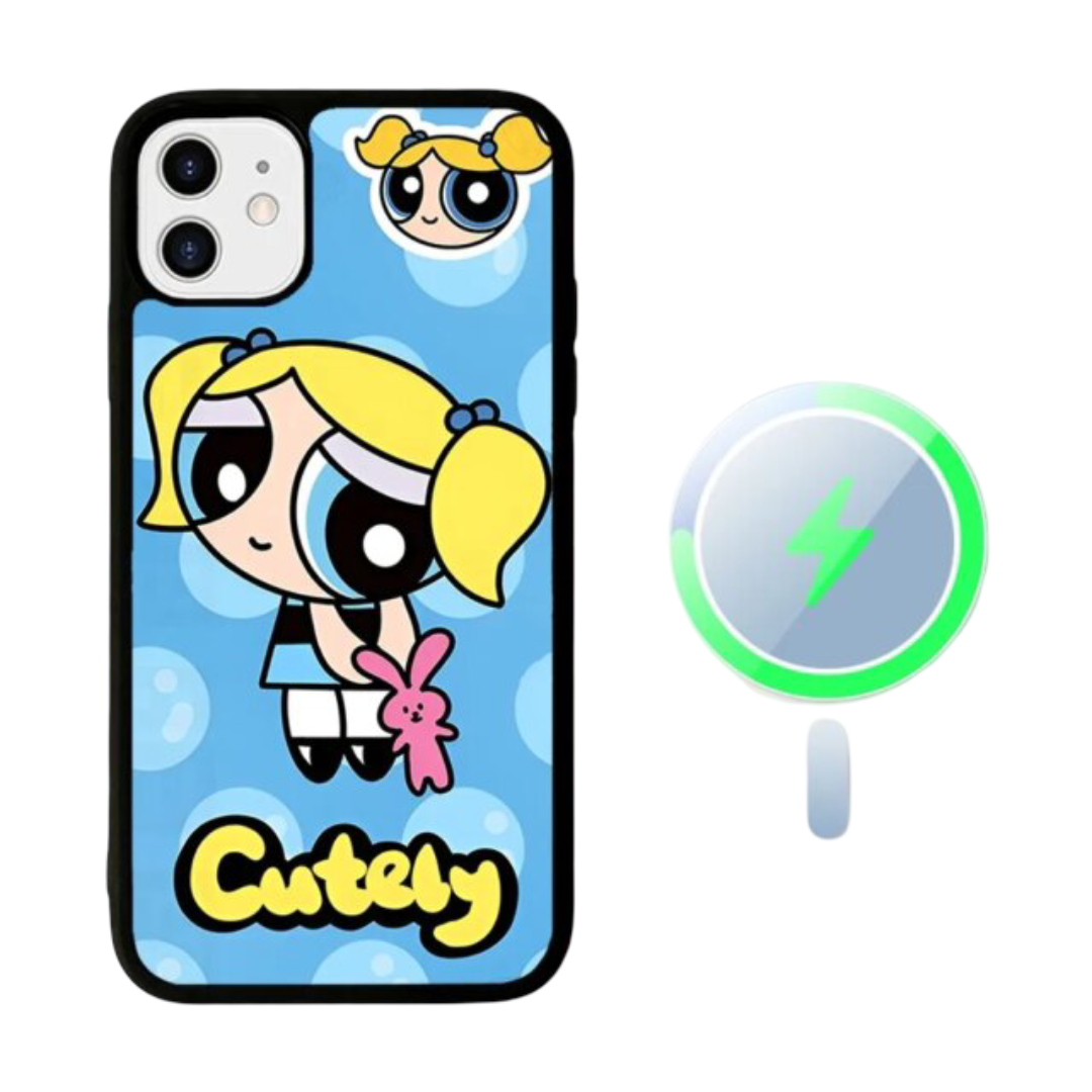 The Powerpuff Girls Bubbles Kawaii Magnetic Wireless Charge iPhone Cover The Powerpuff Girls Bubbles Kawaii Magnetic Wireless Charge iPhone Cover