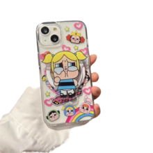 The Powerpuff Girls Kawaii Magnetic Bracket Safe Wireless Charge Case For Samsung Galaxy The Powerpuff Girls Kawaii Magnetic Bracket Safe Wireless Charge Case For Samsung Galaxy