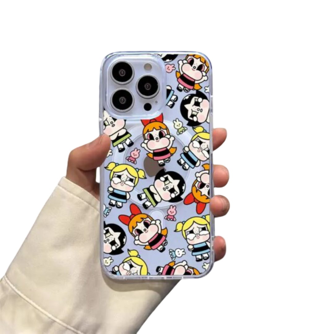The Powerpuff Girls Kawaii Magnetic Bracket Safe Cover For Samsung Galaxy