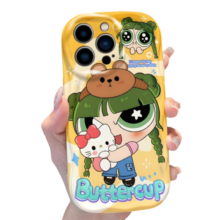 Kawaii The Powerpuff Girls Buttercup And Hello Kitty Soft Phone Case For iPhone Kawaii The Powerpuff Girls Buttercup And Hello Kitty Soft Phone Case For iPhone