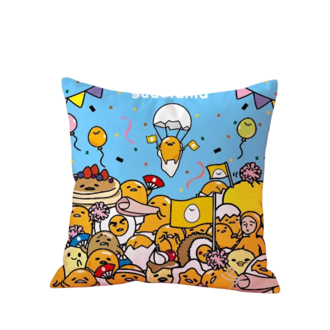 Gudetama Skin-Friendly And Comfortable Fabric Zipper Kawaii Pillow Case