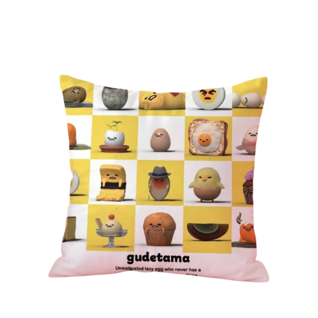 Gudetama Skin-Friendly And Comfortable Fabric Kawaii Zipper Pillow Case
