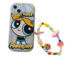 Kawaii The Powerpuff Girls Bubbles Silicone Case For iPhone With Holding Rope Kawaii The Powerpuff Girls Bubbles Silicone Case For iPhone With Holding Rope