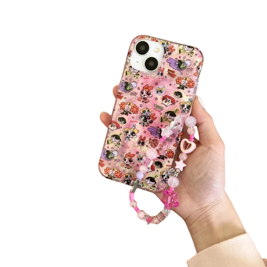 Kawaii The Powerpuff Girls Shockproof With Lanyard Case For iPhone