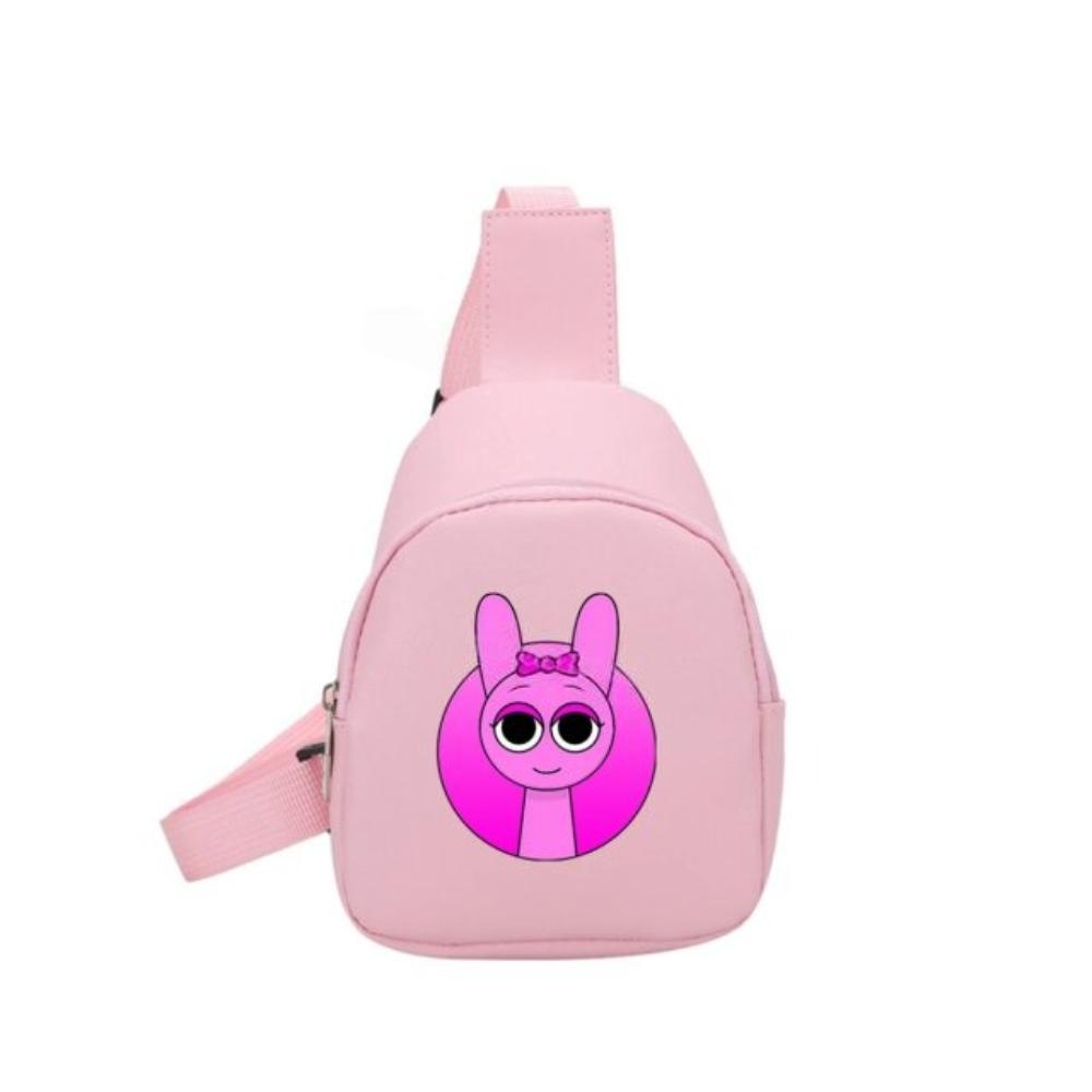 Kawaii Sprunki Incredibox Pinki Printed Portable Crossbody Bag