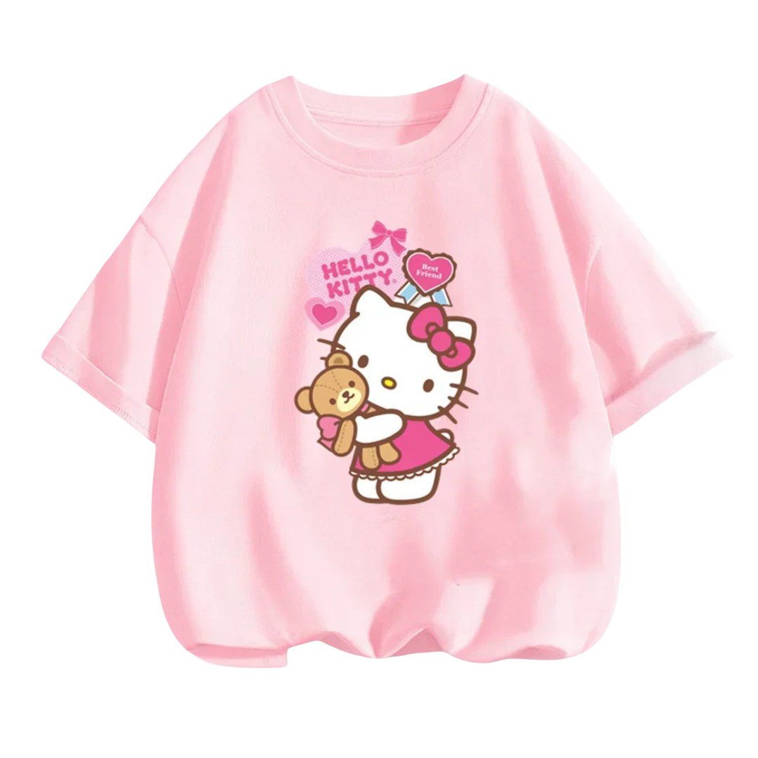 Kawaii Hello Kitty Cartoon Short Sleeve T-Shirt
