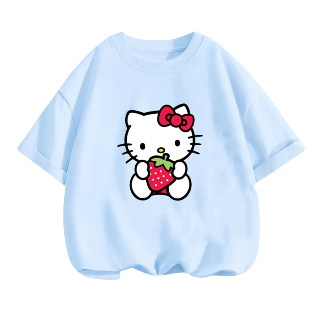 Kawaii Hello Kitty Cartoon Short Sleeved T-Shirt Kawaii Hello Kitty Cartoon Short Sleeved T-Shirt