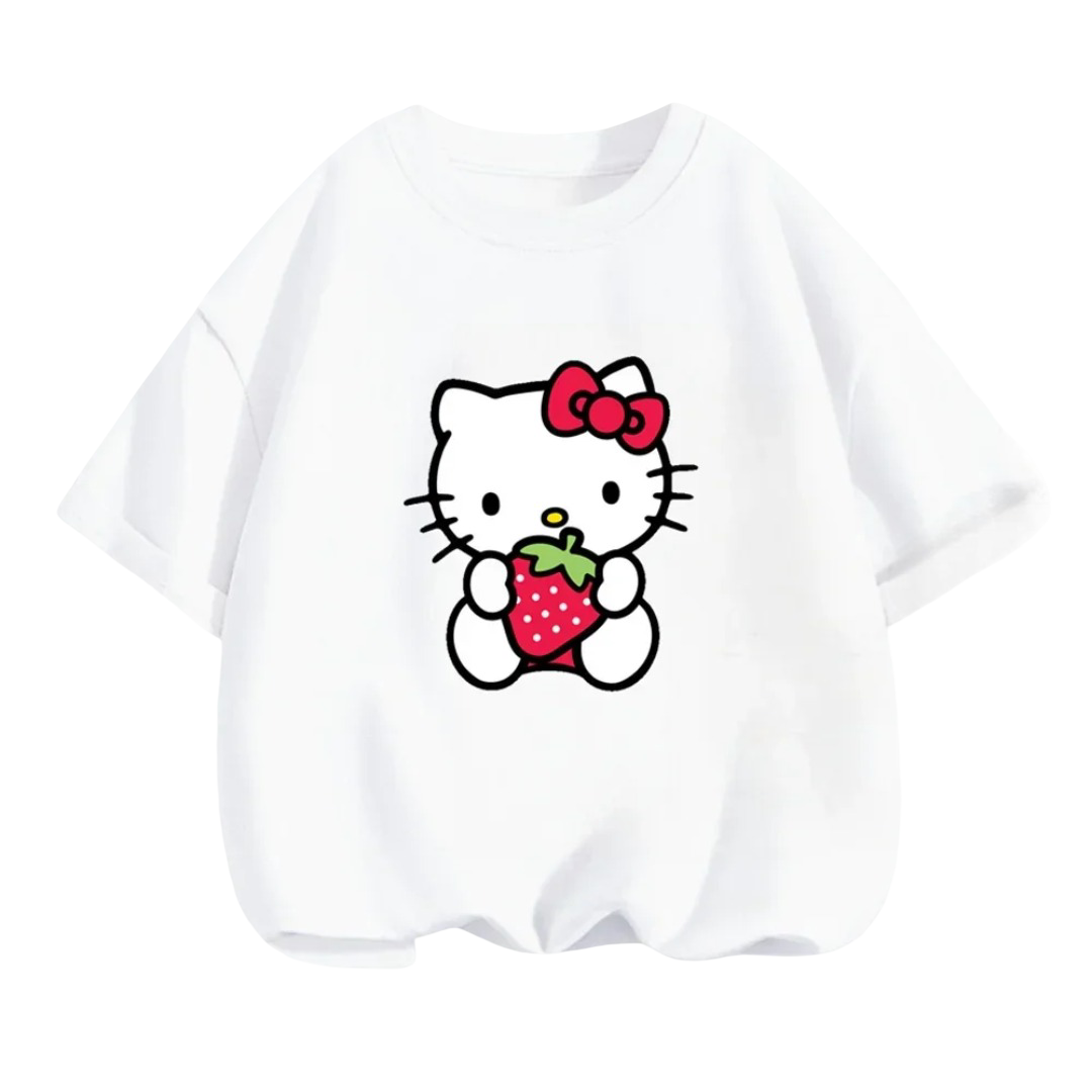 Kawaii Hello Kitty Cartoon Short Sleeved T-Shirt Kawaii Hello Kitty Cartoon Short Sleeved T-Shirt